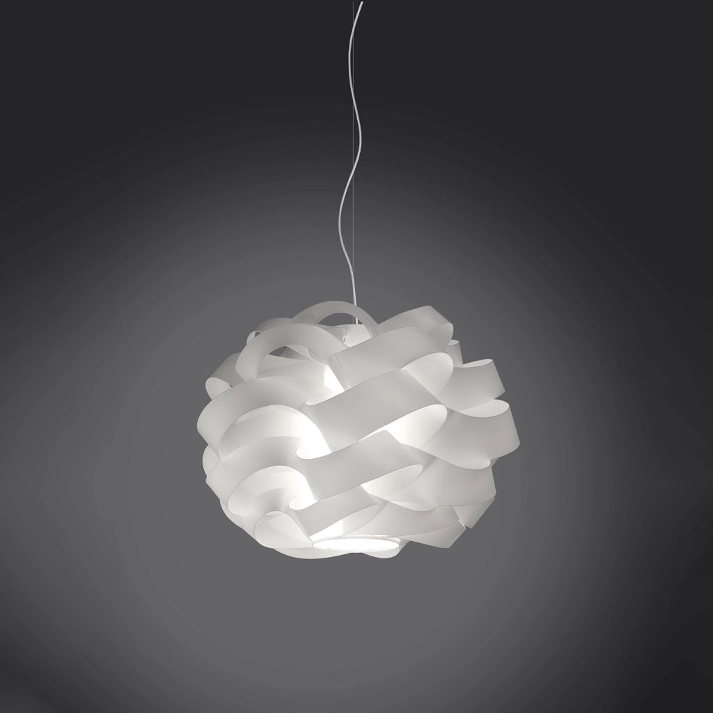 Sospensione Moderna Cloud Polilux ® Bianco E Metallo Cromo 1 Luce E14