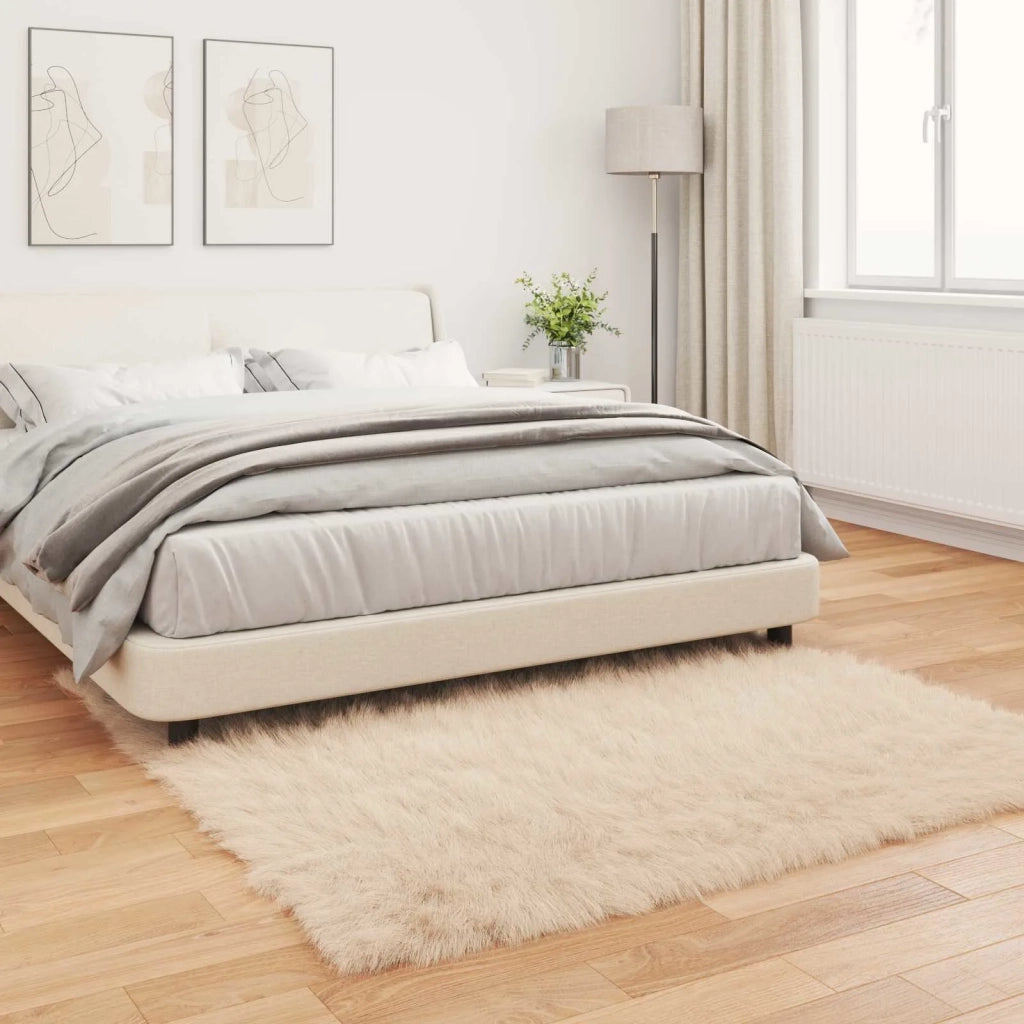 Tappeto in finta TAFALLA Beige 160 x 160 cm Poliestere 42021488