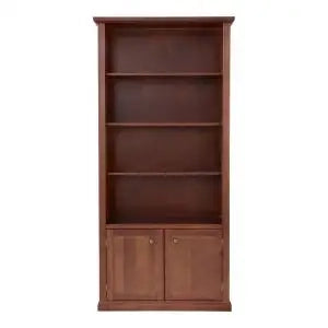 Libreria in legno arte povera 2 ante noce scuro