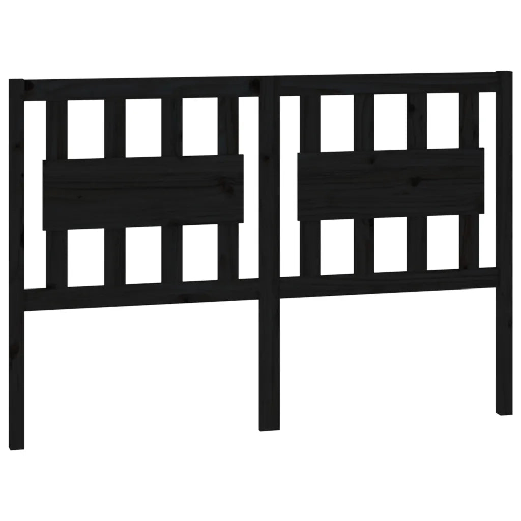 Testiera per Letto Nera 145,5x4x100cm in Legno Massello di Pino 818574