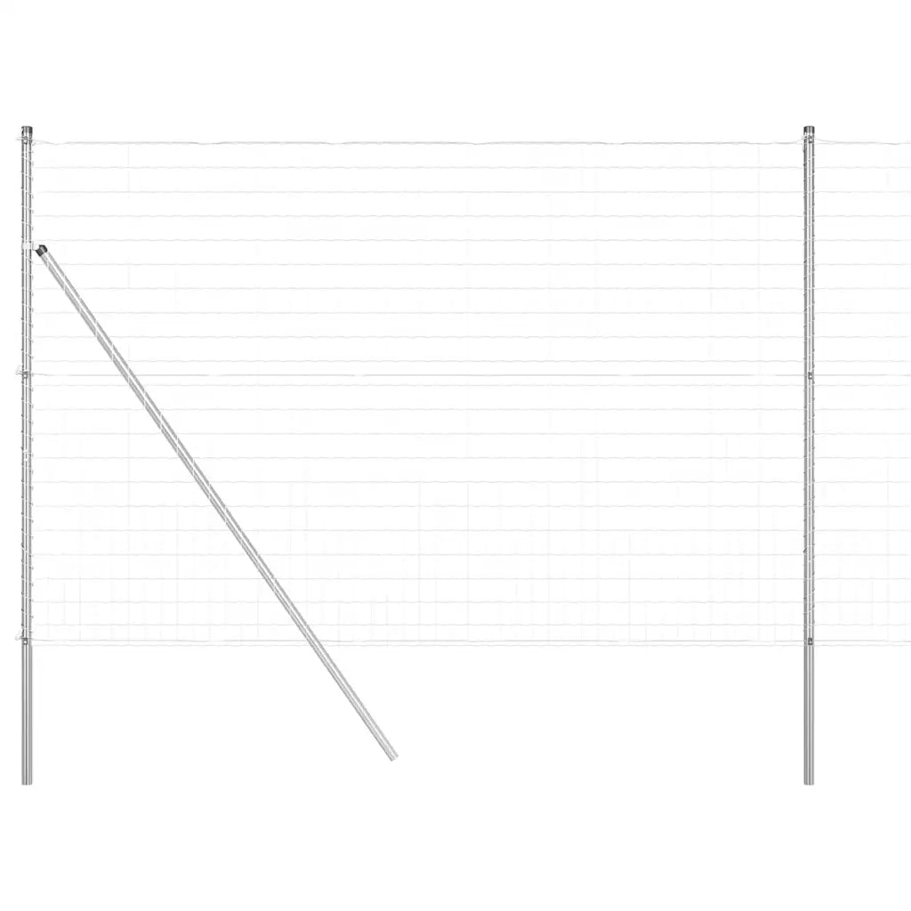 Recinzione con Posto Argento 1,5 x 10 m Acciaio e PVC 3350465