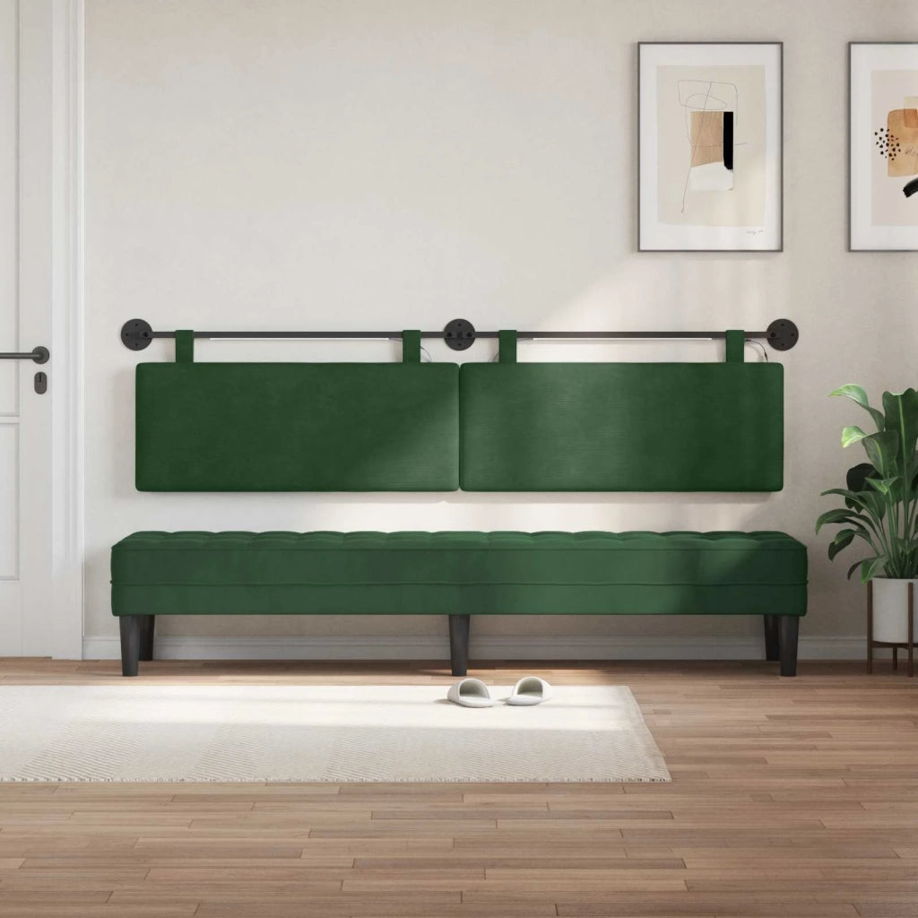 Testiera sospesa Con luce LED Verde Giungla Tessuto in Cords