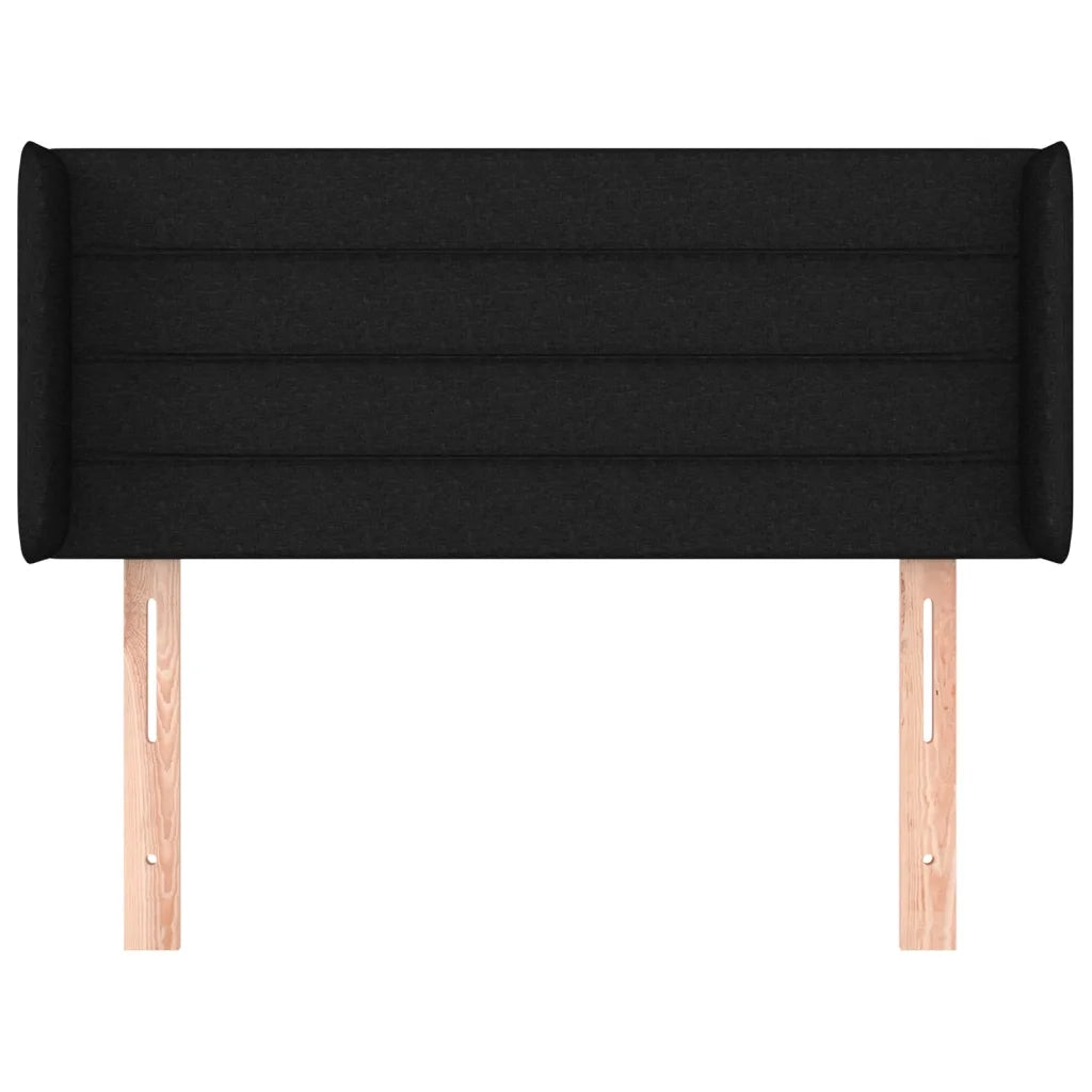 Testiera ad Orecchio-Testata con Orecchie Nera 93x16x78/88 cm in Tessuto 723777