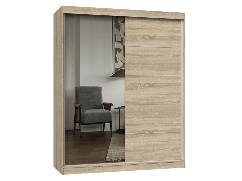 Armadio IGA 160 A/C rovere sonoma 1 X specchio szprosy per camera da letto ingresso guardaroba