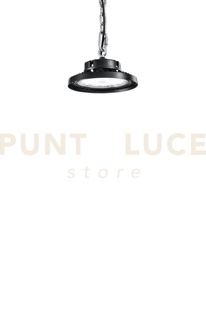 PLAFONIERA LED AVROCAR NERA IN ALLUMINIO 100W 15000LM 4000K D.23,7CM IP65