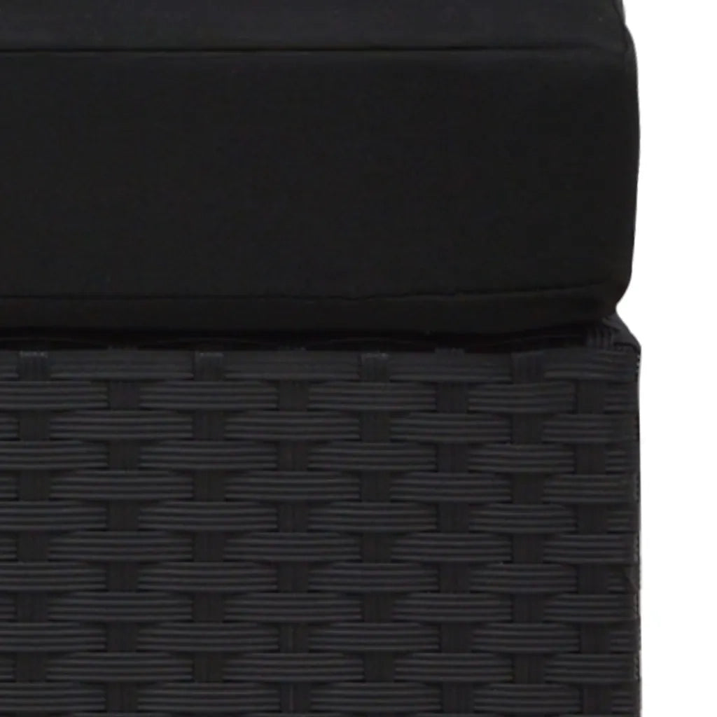 Divano ad Angolo Modulare Bracciolo Sinistro in Polyrattan Nero cod mxl 63742