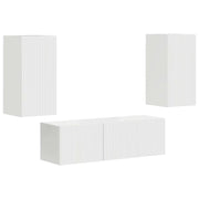 Set di Mobiletto da TV a Parete 4 pz | Armadietto TV | Mobile Porta TV Bianco Lucido