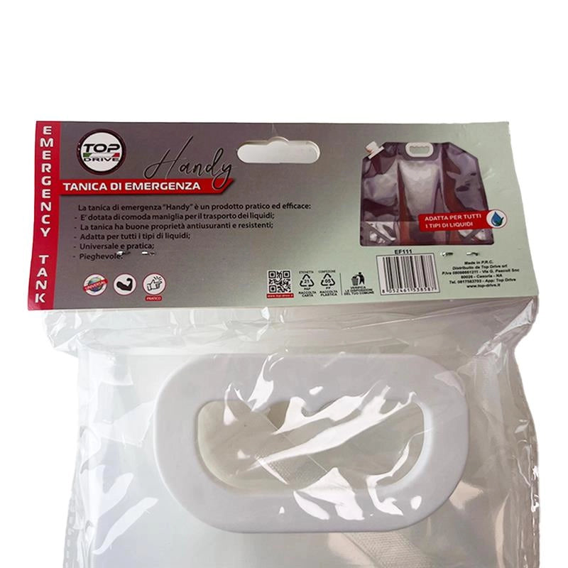 TANICA DI EMERGENZA 1 PZ ADATTA PER TUTTI I TIPI DI LIQUIDI CON TAPPO IN PLASTICA PRATICO E RESISTENTE 41X38.5 CM 10 LT