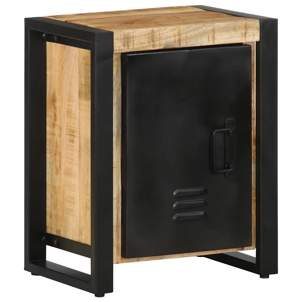 Comodino 40x30x51 cm in Legno Grezzo Massello di Mango 4013563