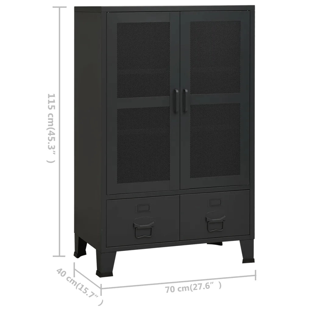 Armadio Classificatore Industriale Nero 70x40x115 cm in Metallo 339621