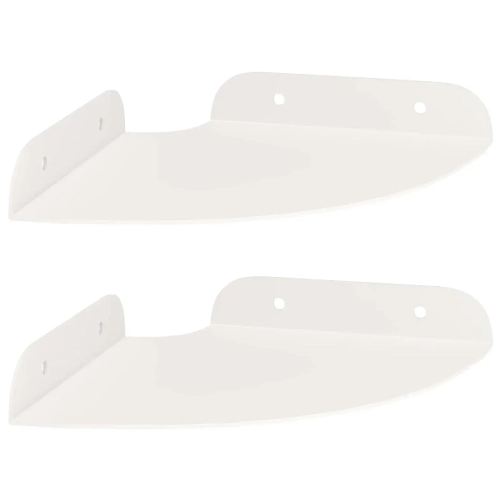 Mensola sospesa con lo scaffale 2 pcs Bianco 15 x 15 x 2 cm