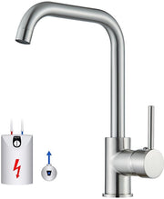 Lavatrice a bassa pressione per cucina, miscelatore RVS 360° girevole per vasca da bagno a bassa pressione, cucina, 3 connessioni per boiler, miscelatore per cucina in acciaio inossidabile lucidato a specchio.