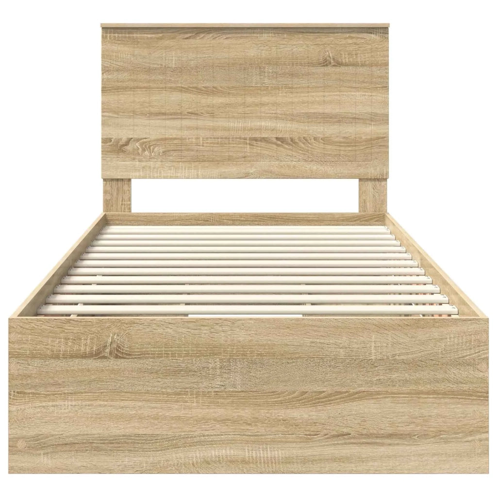 Struttura del letto con cassetto Rovere Sonoma 100 x 200 cm