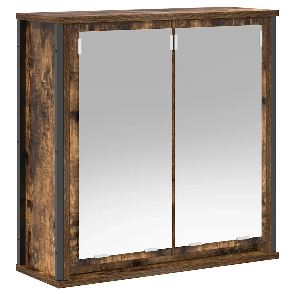 Pensile da Bagno con Specchio Rovere Fumo 60x21x60 cm 861899