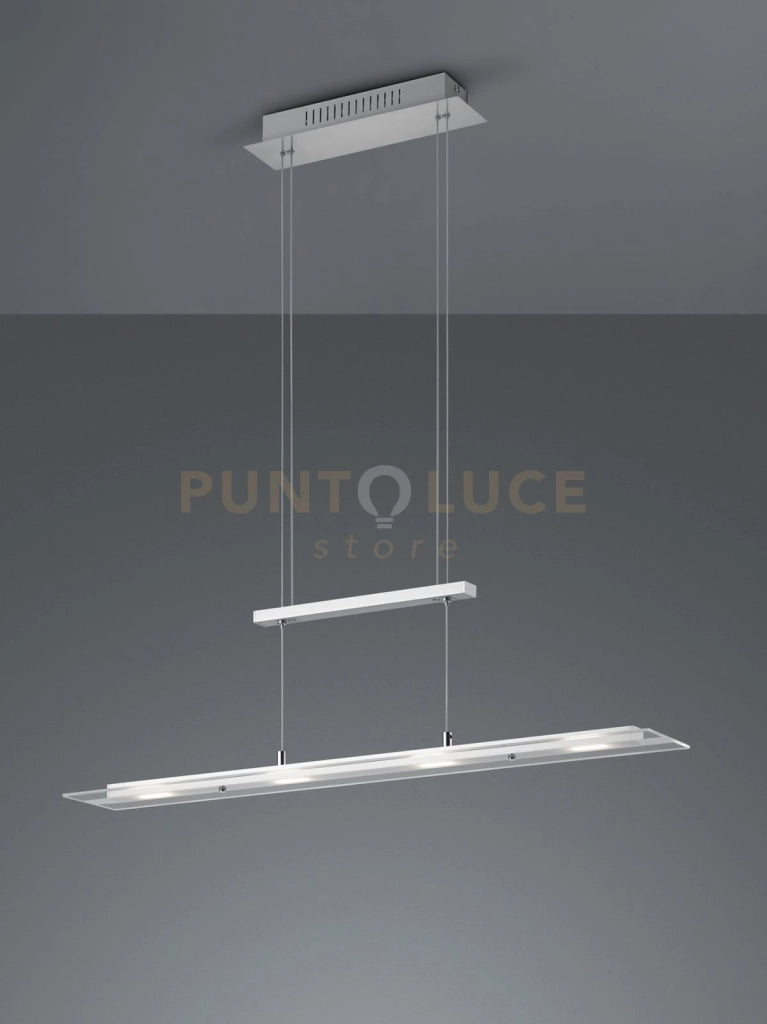 MILOS SOSPENSIONE LED 20W 2200lm, 3000K RETTANGOLARE ACCIAIO L. 80CM