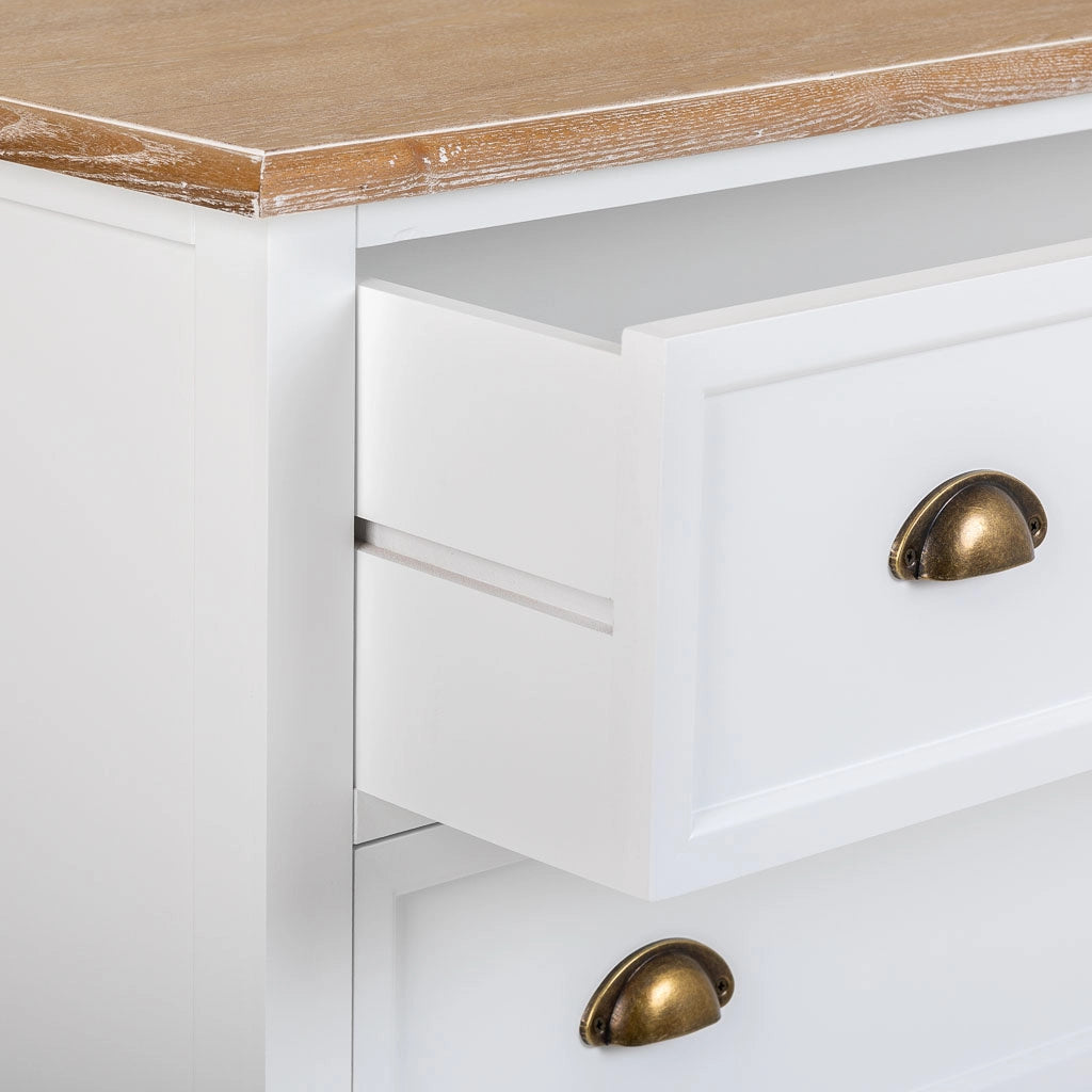 Cassettiera in legno bianco 80x40x80h
