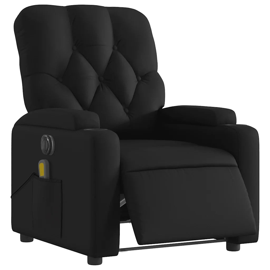 Poltrona Massaggiante | Sedia Relax Reclinabile Elettrica Nera in Similpelle