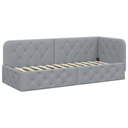 Letto singolo | Letto per adulti | Cornice del letto ad angolo Grigio chiaro 80 x 200 cm Tessuto