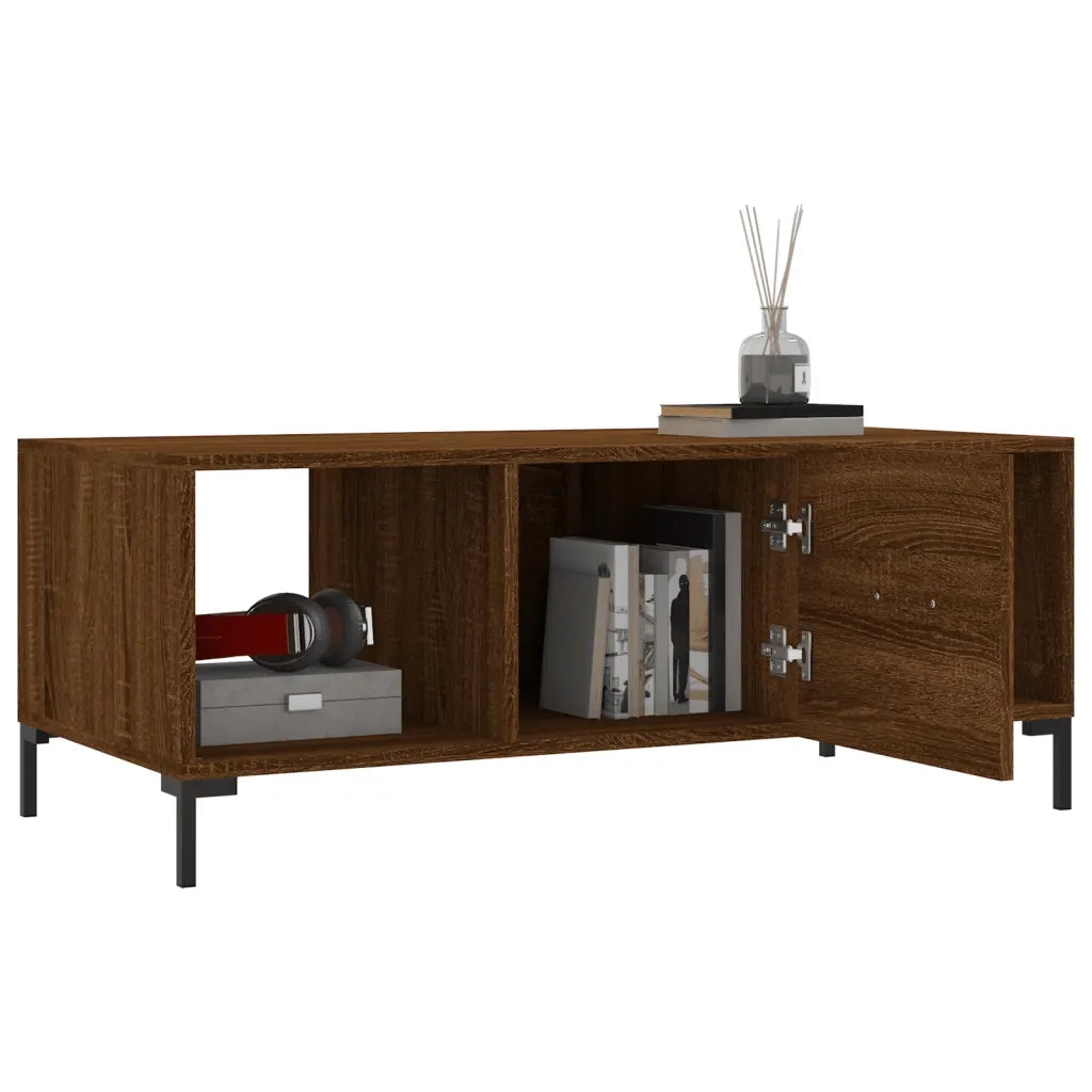 Tavolino Salotto Rovere Marrone 102x50x40 cm Legno Multistrato 829307