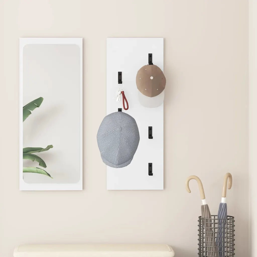 Appendiabiti a muro Bianco 30 x 1,5 x 80 cm Legno multistrato 874467