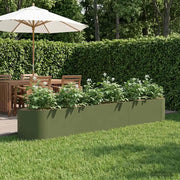 Letto rialzato da giardino Verde Oliva 300 x 40 x 40 cm Acciaio 8011729