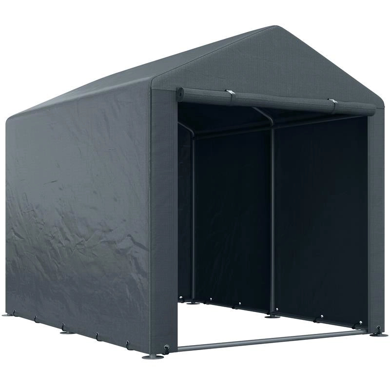 CAPANNO PORTA ATTREZZI E TENDA GARAGE PER BICI E MOTO CON COPERTURA ANTI-UV, 1.6X2M, GRIGIO SCURO
