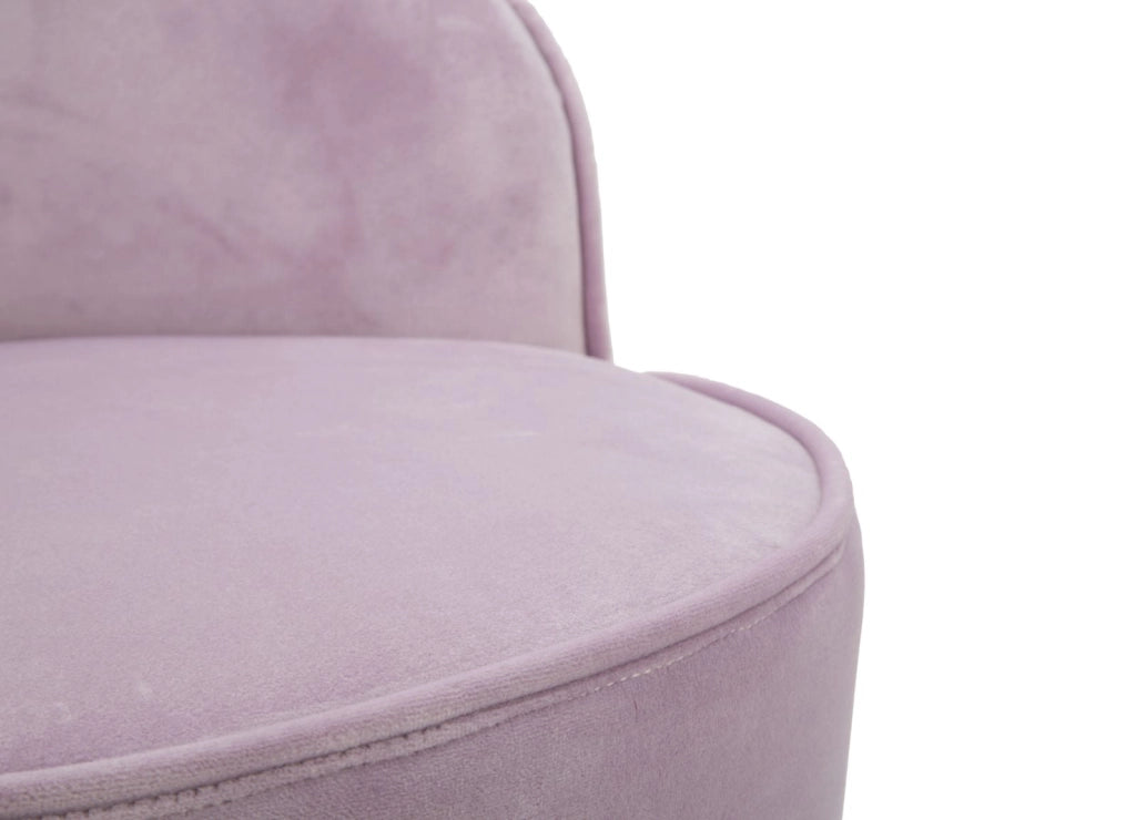 Sedia Mini Paris Rosa Ø45x62 cm Legno Spugna e Velluto Sintetico Rosa e Oro e Nero