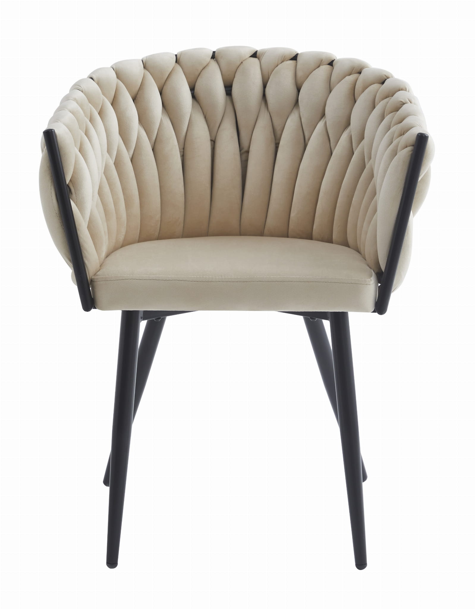 Valora MAYAN CHAIR Beige Velvet Gambe Nere x2
