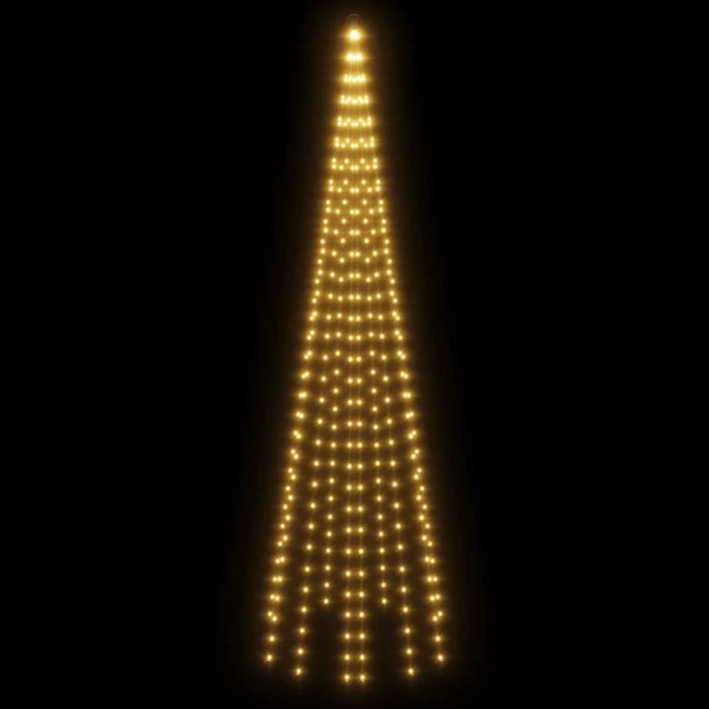 Albero di Natale Pennone Bianco Caldo 310 LED 300 cm 343522