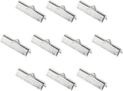 Crimp Klemmen 230 Stuks - Vouw Krimpdoppen - Estremità di Corda - Acciaio Inossidabile - Argento - 25 x 6 mm