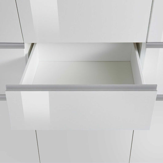 WHOUS Credenza Cassettiera Bianco Lucido, Made in Italy STILE: 4 ante e 8 cassetti