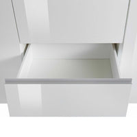 WHOUS Credenza Cassettiera Bianco Lucido, Made in Italy STILE: 2 ante e 3 cassetti stretto