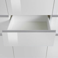 WHOUS Credenza Cassettiera Bianco Lucido, Made in Italy STILE: 3 ante e 6 cassetti