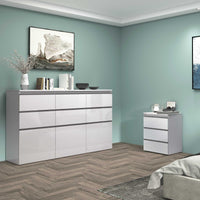 WHOUS Credenza Cassettiera Bianco Lucido, Made in Italy STILE: 3 ante e 6 cassetti