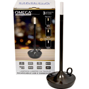 LAMPADA DA TAVOLO LUMIÈRE RICARICABILE USB NERA ANTRACITE