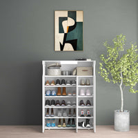 WHOUS Armadio Portascarpe Bianco Lucido, Made in Italy DIMENSIONI: 90x38x120 cm