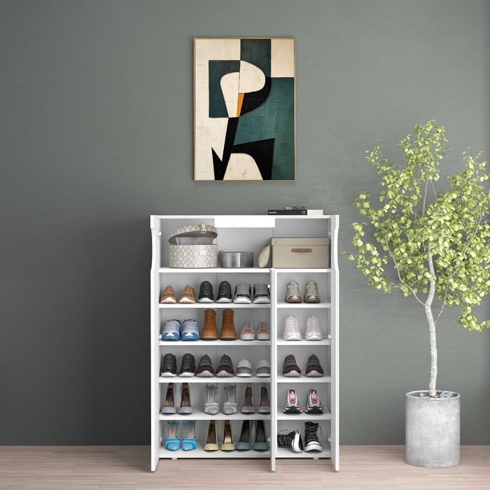 WHOUS Armadio Portascarpe Bianco Lucido, Made in Italy DIMENSIONI: 90x38x120 cm