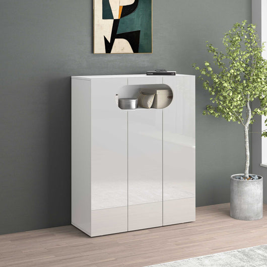 WHOUS Armadio Portascarpe Bianco Lucido, Made in Italy DIMENSIONI: 90x38x120 cm