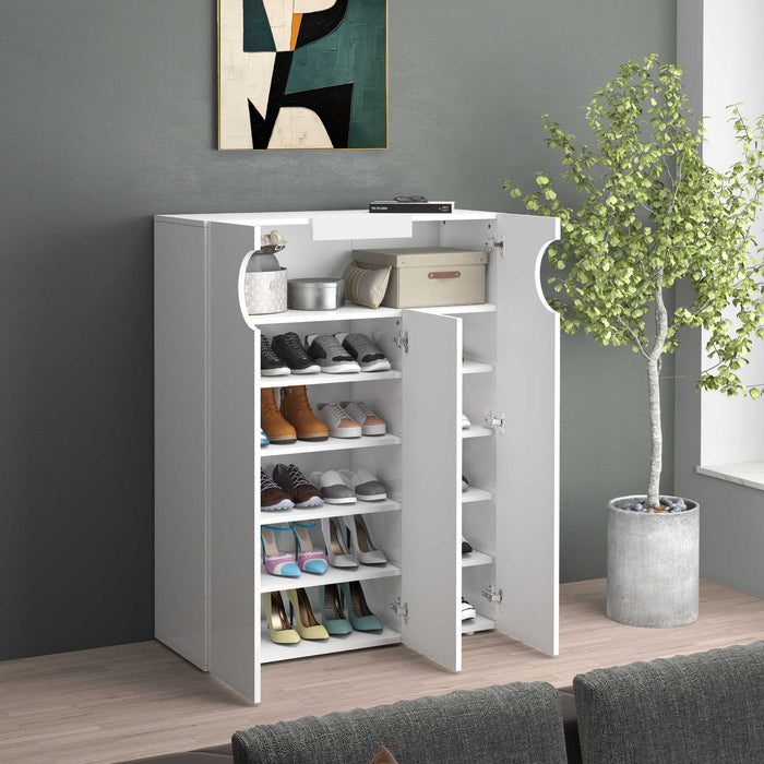 WHOUS Armadio Portascarpe Bianco Lucido, Made in Italy DIMENSIONI: 90x38x120 cm
