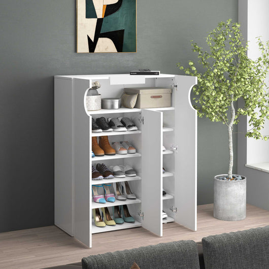 WHOUS Armadio Portascarpe Bianco Lucido, Made in Italy DIMENSIONI: 90x38x120 cm