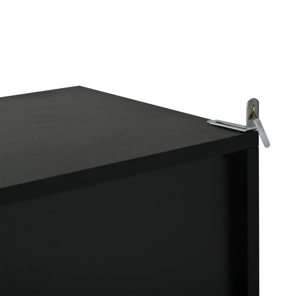 Vetrina alta con 4 ripiani e LED per soggiorno, design stretto, in vetro temperato, nero lucido, 35 × 50 × 165 cm