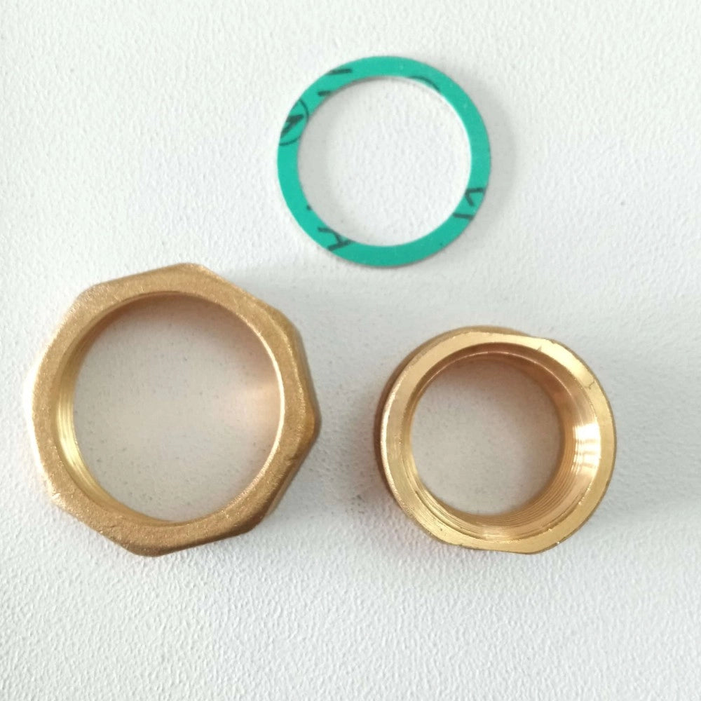 Bocchettone in ottone f 11/2 x f 1 per circolatore - 1 coppia