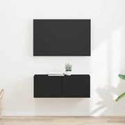 Mobile TV da parete 2 pz-Set di 2 Mobile TV a Muro-Credenza TV Nero 60 x 31 x 29.5 cm 273340