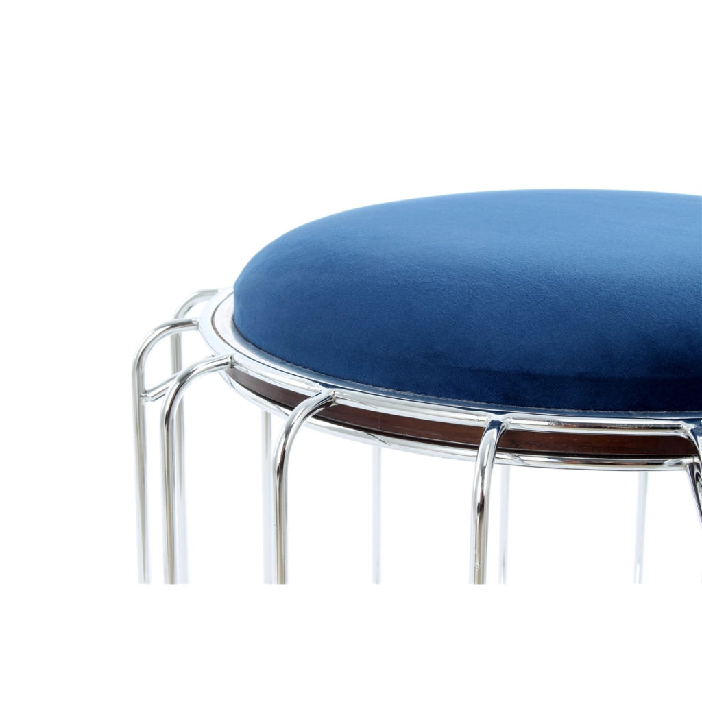 Pouf e tavolino trasformabile Comfortable blu e argento