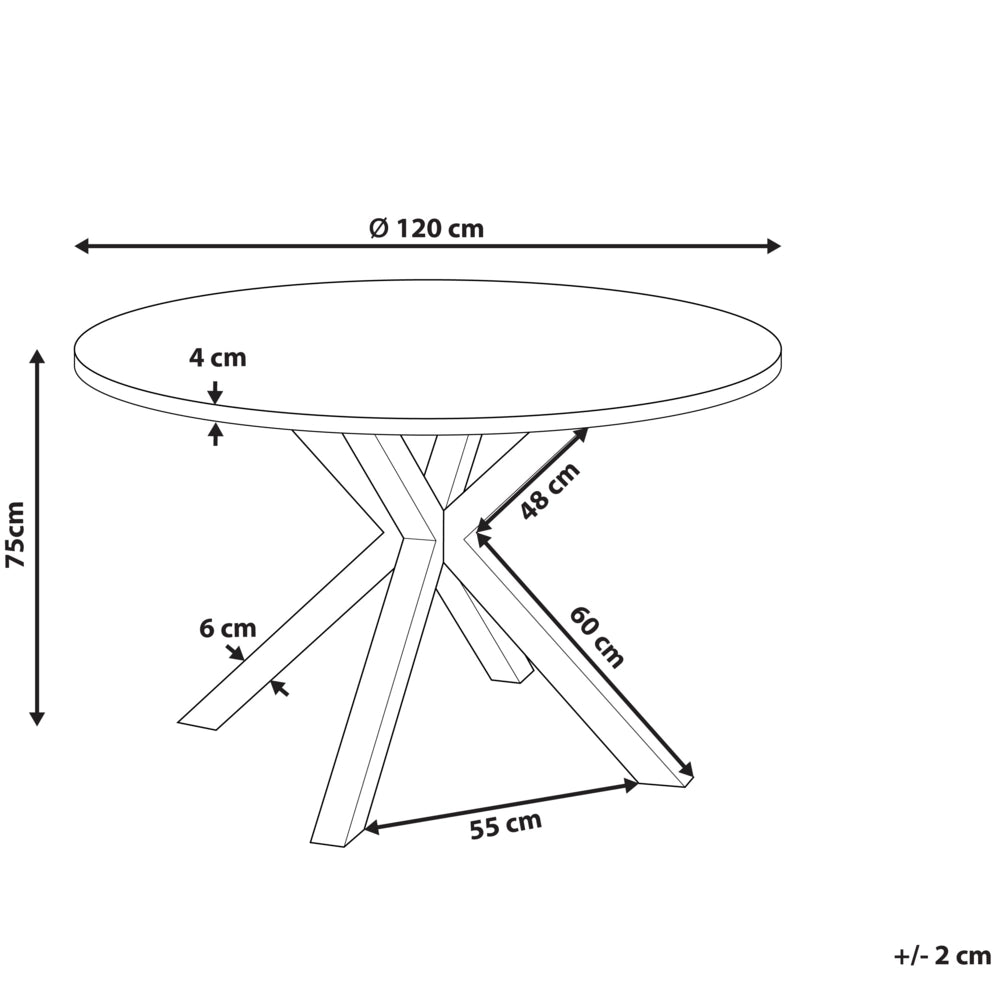 Tavolo da giardino in alluminio e vetro nero ⌀ 120 cm moderno da esterno decorazione terrazza e giardino