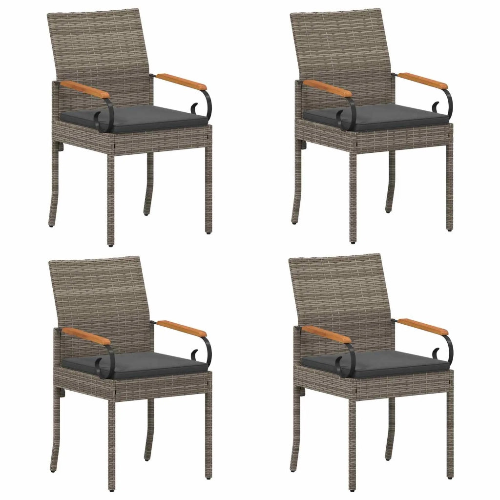 Sedie da giardino con cuscino 4 pz | Sedie da Esterno Grigio e Grigio Scuro