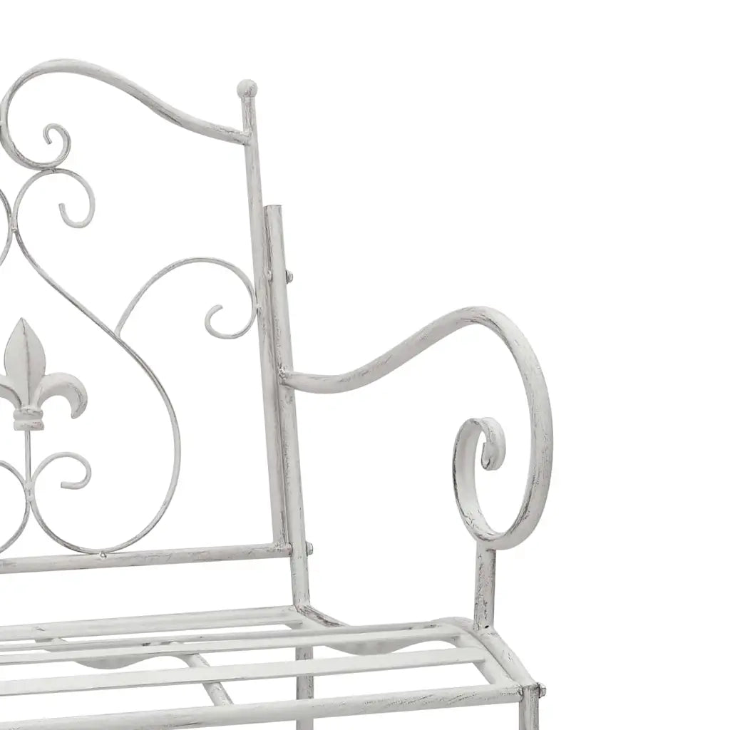 Panchina da giardino Bianco Antico 104 x 54 x 93 cm Acciaio 42008112
