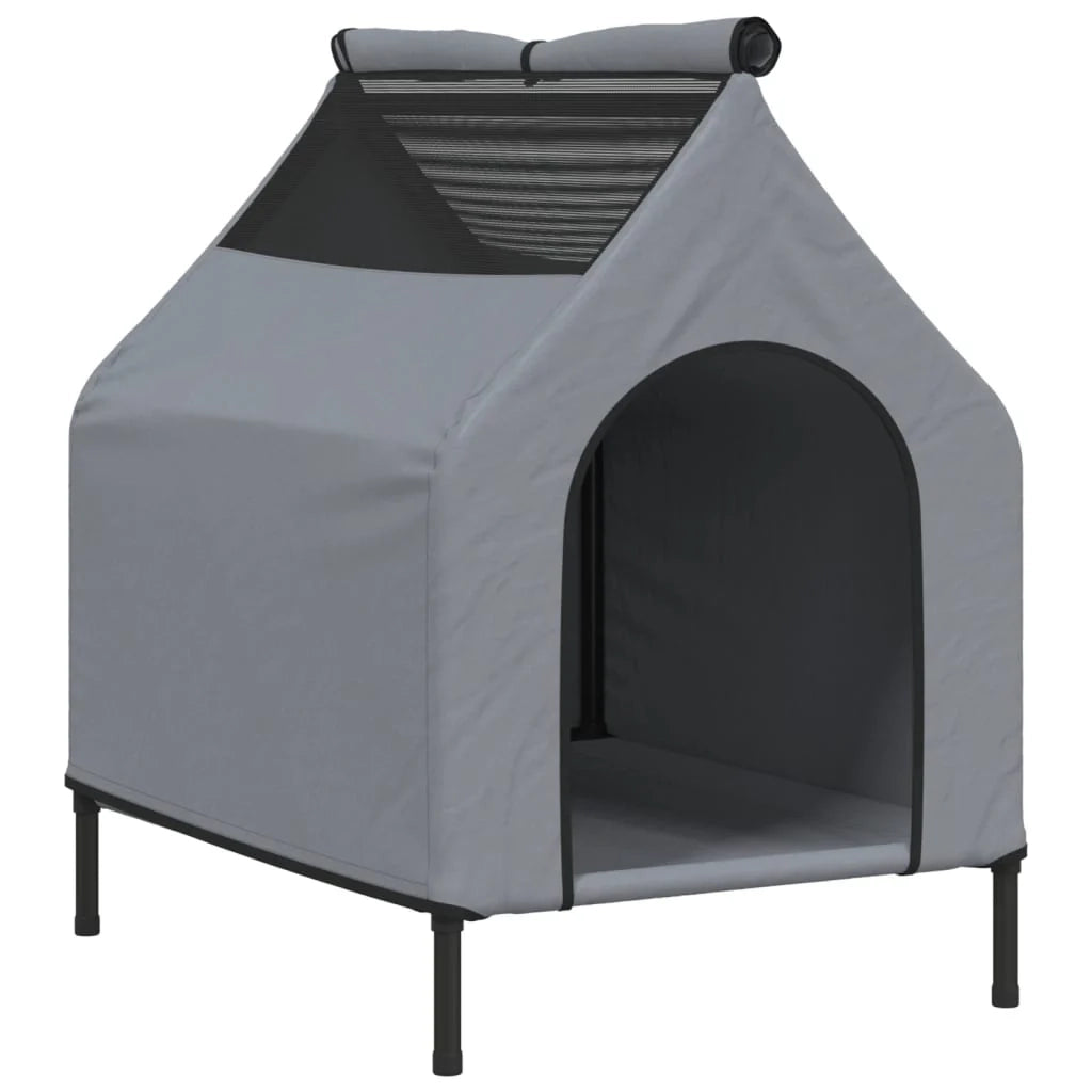 Cuccia per cani in tessuto Oxford chiaro e acciaio grigio 02_0043534