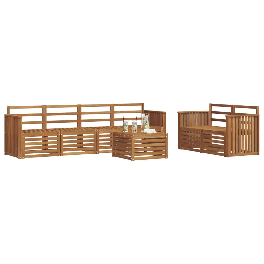 Set di divani da esterno 7 pcs Naturale