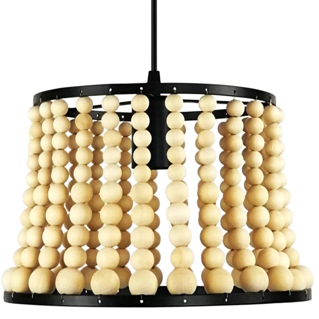 Lampada a sospensione Brena legno nero 1xE27 Polux